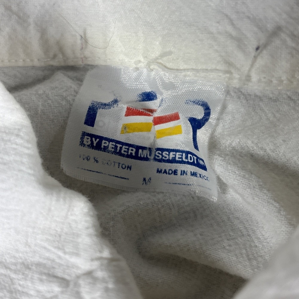 Puerto Rico Save The Rain Forest Cream 100% Cotton‎ Button Up Size Medium - Picture 3 of 10